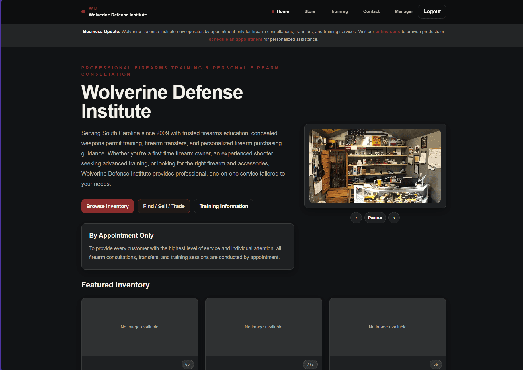 Wolverine Defense Institute homepage
